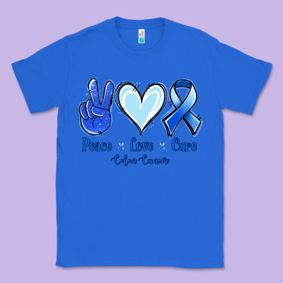 Peace Love Cure Colon Cancer Classic Tee Designed By Jasminsmagicworld