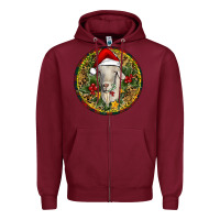 Burgundy Christmas Goat Zipper Hoodie - RanaPortraitStore