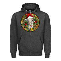 Charcoal Heather Christmas Goat Zipper Hoodie - RanaPortraitStore