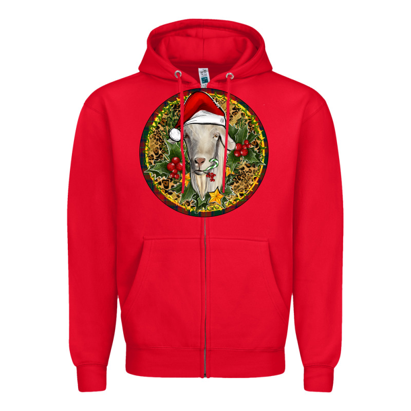 Christmas Goat Zipper Hoodie by RanaPortraitStore | Teevron