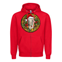 Red Christmas Goat Zipper Hoodie - RanaPortraitStore
