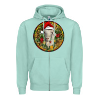 Seafoam Christmas Goat Zipper Hoodie - RanaPortraitStore