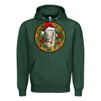 Sports Green Christmas Goat Zipper Hoodie - RanaPortraitStore