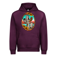Mauve Wine Western Cactus Urban Hoodie - Jasminsmagicworld