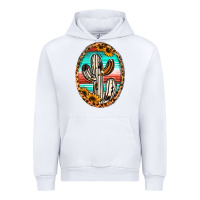 White Western Cactus Urban Hoodie - Jasminsmagicworld