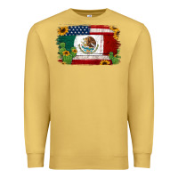 Antique Gold mexican american flag background Premium Sweatshirt - Jasminsmagicworld