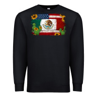Black mexican american flag background Premium Sweatshirt - Jasminsmagicworld