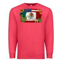 Cardinal mexican american flag background Premium Sweatshirt - Jasminsmagicworld
