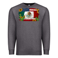Charcoal Heather mexican american flag background Premium Sweatshirt - Jasminsmagicworld