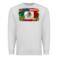 Dove Grey mexican american flag background Premium Sweatshirt - Jasminsmagicworld