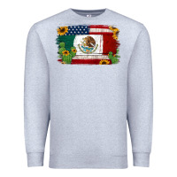 Heather Grey mexican american flag background Premium Sweatshirt - Jasminsmagicworld