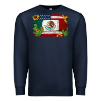 Navy mexican american flag background Premium Sweatshirt - Jasminsmagicworld