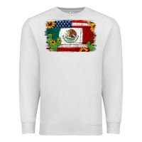 Oatmeal Heather mexican american flag background Premium Sweatshirt - Jasminsmagicworld