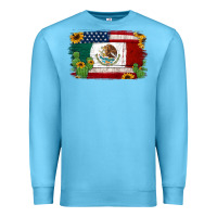 Ocean Blue mexican american flag background Premium Sweatshirt - Jasminsmagicworld