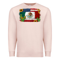 Pale Pink mexican american flag background Premium Sweatshirt - Jasminsmagicworld