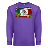 Purple mexican american flag background Premium Sweatshirt - Jasminsmagicworld