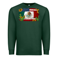 Sports Green mexican american flag background Premium Sweatshirt - Jasminsmagicworld