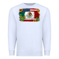 White mexican american flag background Premium Sweatshirt - Jasminsmagicworld