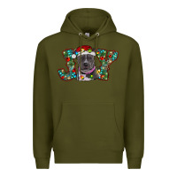 Army Green christmas joy pitbull Premium Hoodie - RanaPortraitStore