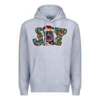 Heather Grey christmas joy pitbull Premium Hoodie - RanaPortraitStore