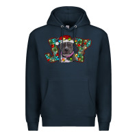 Navy christmas joy pitbull Premium Hoodie - RanaPortraitStore