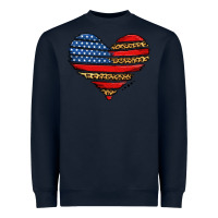 Navy american leopard brushstroke heart Heavyweight Sweatshirt - Jasminsmagicworld