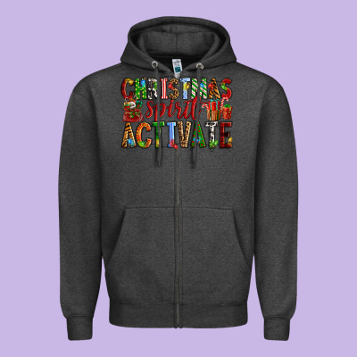 Christmas Spirit Activate Zipper Hoodie Designed By Ranaportraitstore