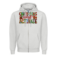 Dove Grey Christmas Spirit Activate Zipper Hoodie - RanaPortraitStore