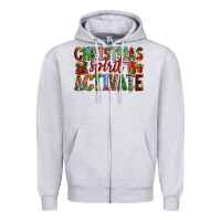 Heather Grey Christmas Spirit Activate Zipper Hoodie - RanaPortraitStore