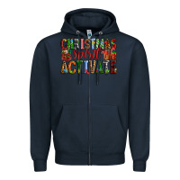 Navy Christmas Spirit Activate Zipper Hoodie - RanaPortraitStore