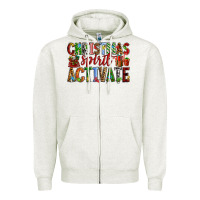 Oatmeal Heather Christmas Spirit Activate Zipper Hoodie - RanaPortraitStore