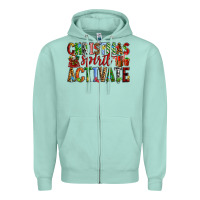 Seafoam Christmas Spirit Activate Zipper Hoodie - RanaPortraitStore