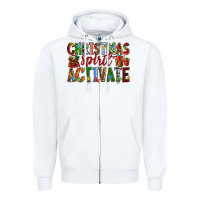 White Christmas Spirit Activate Zipper Hoodie - RanaPortraitStore