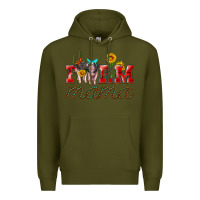 Army Green farm mama with pigs Premium Hoodie - Artiststas