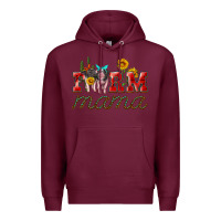 Burgundy farm mama with pigs Premium Hoodie - Artiststas