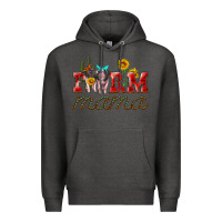 Charcoal Heather farm mama with pigs Premium Hoodie - Artiststas