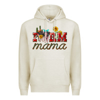 Oatmeal Heather farm mama with pigs Premium Hoodie - Artiststas