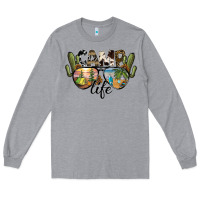 Heather Grey camp life Long Sleeve Tee - SublimationCraftShop