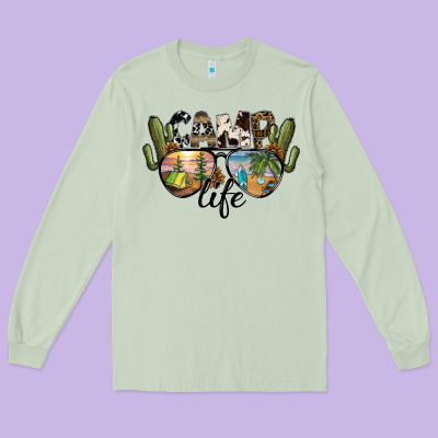 Camp Life Long Sleeve Tee Designed By Sublimationcraftshop