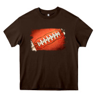 Chocolate Brown american football brushstroke Heavy Core Tee - Jasminsmagicworld
