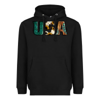 Black usa basic bold font western Heavyweight Hoodie - Jasminsmagicworld
