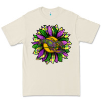 Bone Mardi Gras Sunflower With Crawfish Premium Tee - BundleAndBundleShop