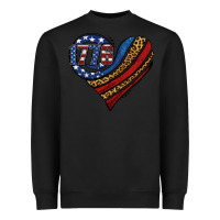Black american western leopard flag heart Heavyweight Sweatshirt - Jasminsmagicworld