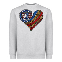 American Western Leopard Flag Heart Heavyweight Sweatshirt | Teevron