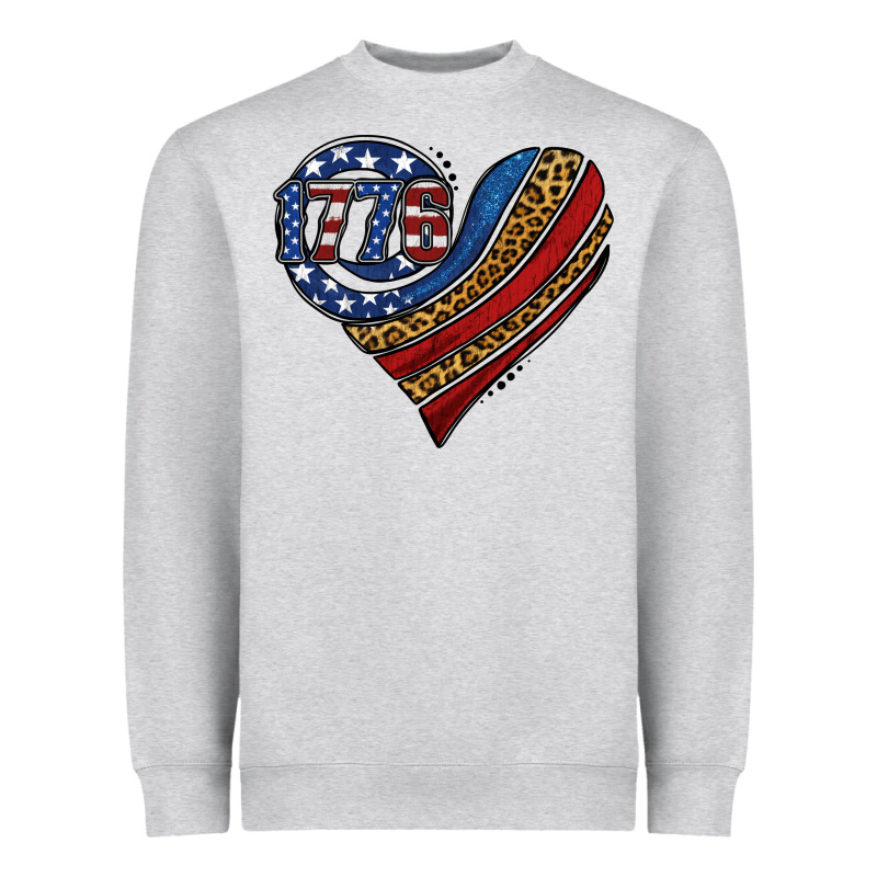 American Western Leopard Flag Heart Heavyweight Sweatshirt by Jasminsmagicworld | Teevron