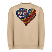 Mushroom american western leopard flag heart Heavyweight Sweatshirt - Jasminsmagicworld