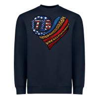 Navy american western leopard flag heart Heavyweight Sweatshirt - Jasminsmagicworld