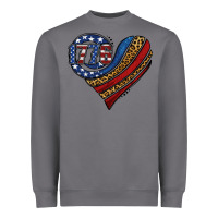 Storm american western leopard flag heart Heavyweight Sweatshirt - Jasminsmagicworld