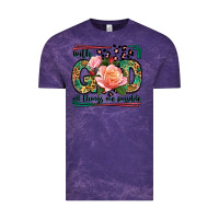 Cloud Purple With god all things are possible leopard frame Vintage Tee - LillyAllenDesigns