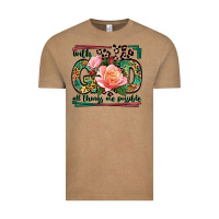 Vintage Coffee With god all things are possible leopard frame Vintage Tee - LillyAllenDesigns